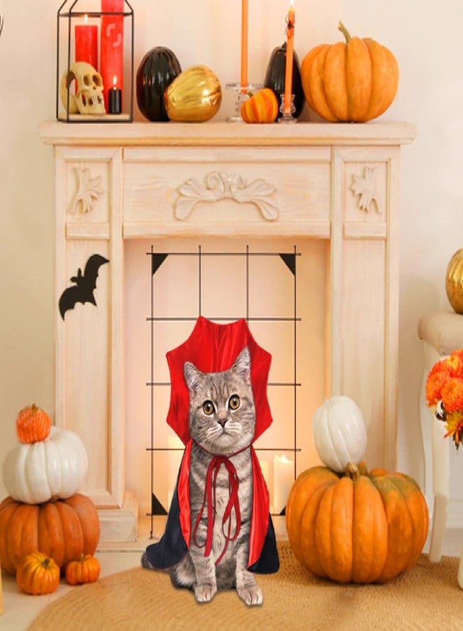Vellibring Halloween Pet Cape Costume - Vampire Cloak, Wizard Outfit, Witch Cosplay Apparel, Party Costumes for Small Medium Dogs and Cats - Pet Supplies Accessories - Image 4